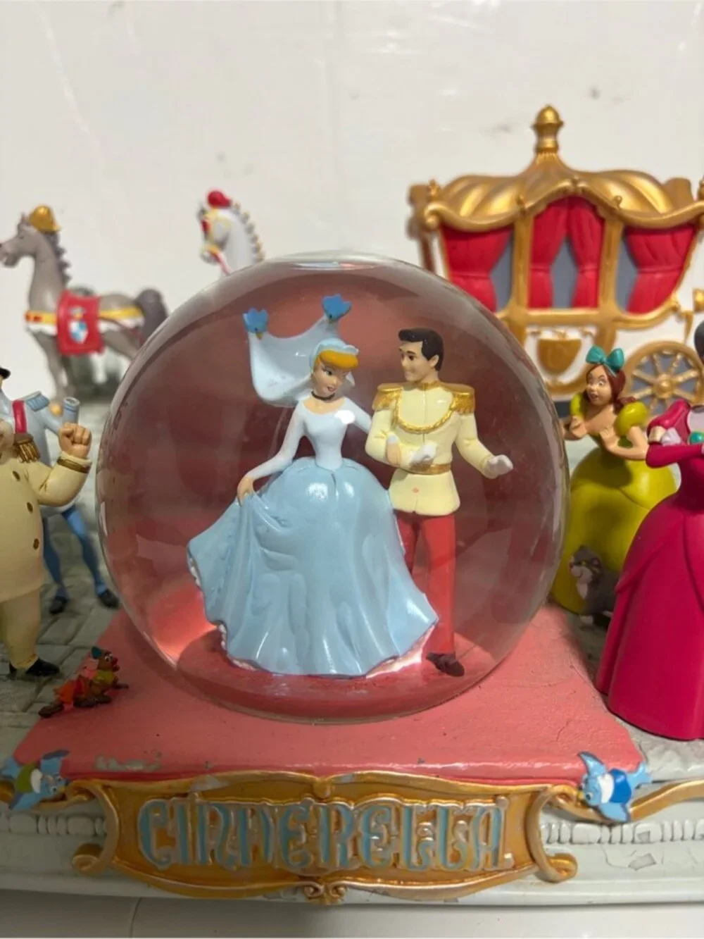 Disney Store Cinderella Royal Wedding Musical Snow Globe “So This Is Love” Works